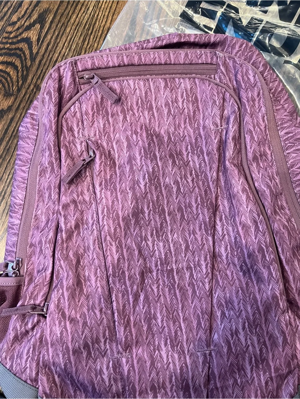 Lands End Kids TechPack XL Backpack in Mulberry Chevron